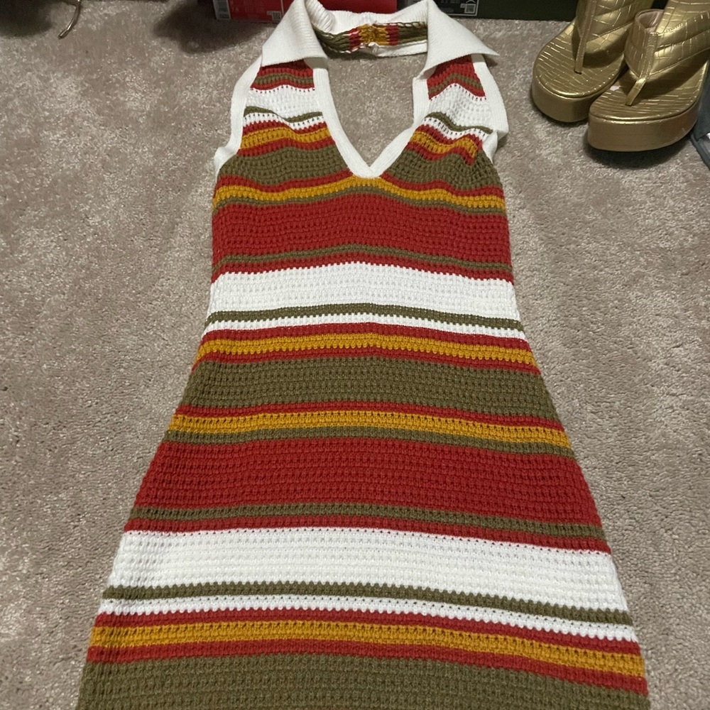 Striped Halter Knit Dress
